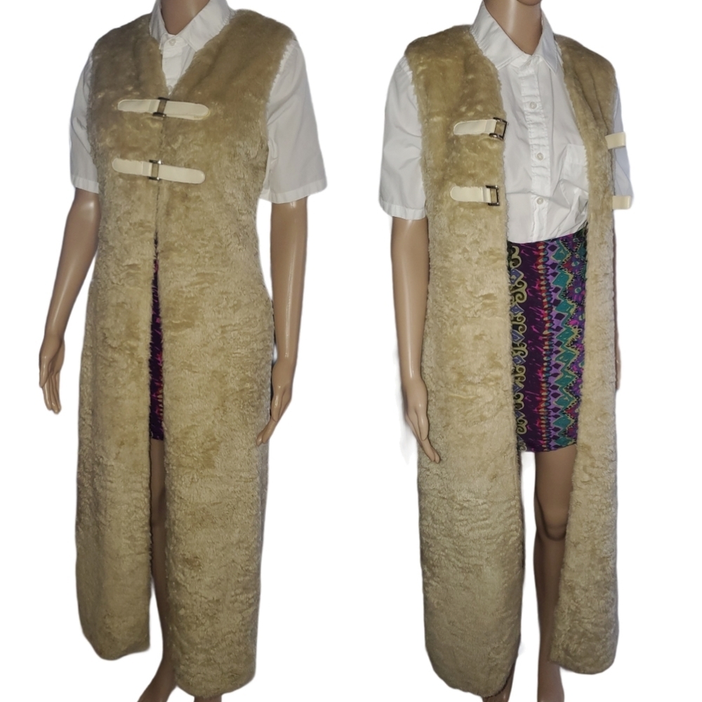 Long Maxi Faux Fur Vest